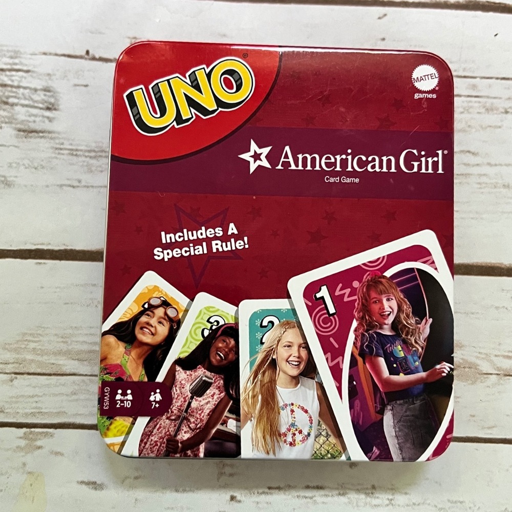 Mattel‎ UNO Card Game American Girl Edition Red Collector Tin